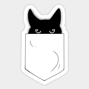 Peeking Black Cat in a Pocket Sticker